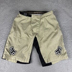 Fox Racing Waterproof Cycling Shorts Men's 30 Tan Khaki Black Vintage Y2K Mx